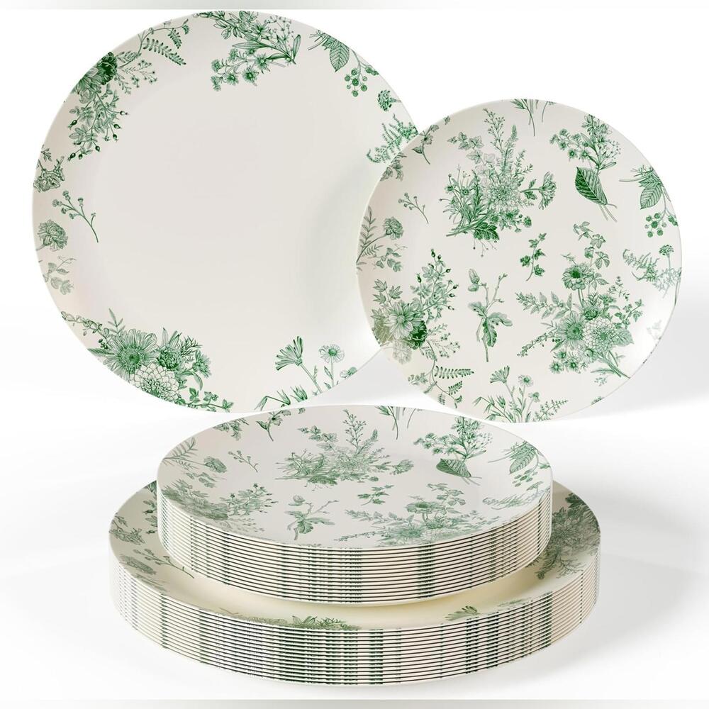 NWT Trendables Plastic Disposable Plates(40), 8" Dessert Plates 10" Party Plates